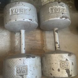 One Pair Of York 85lbs Dumbbells $1 a Pound