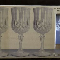 CRYSTAL LIKE EFFECT CLEAR WINE GLASSES DECORATIVE & DURABLE PACK OF 4 Catering Vasos typo Cristal