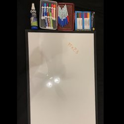 Large Dry Erase Board With Markers And Cleaner