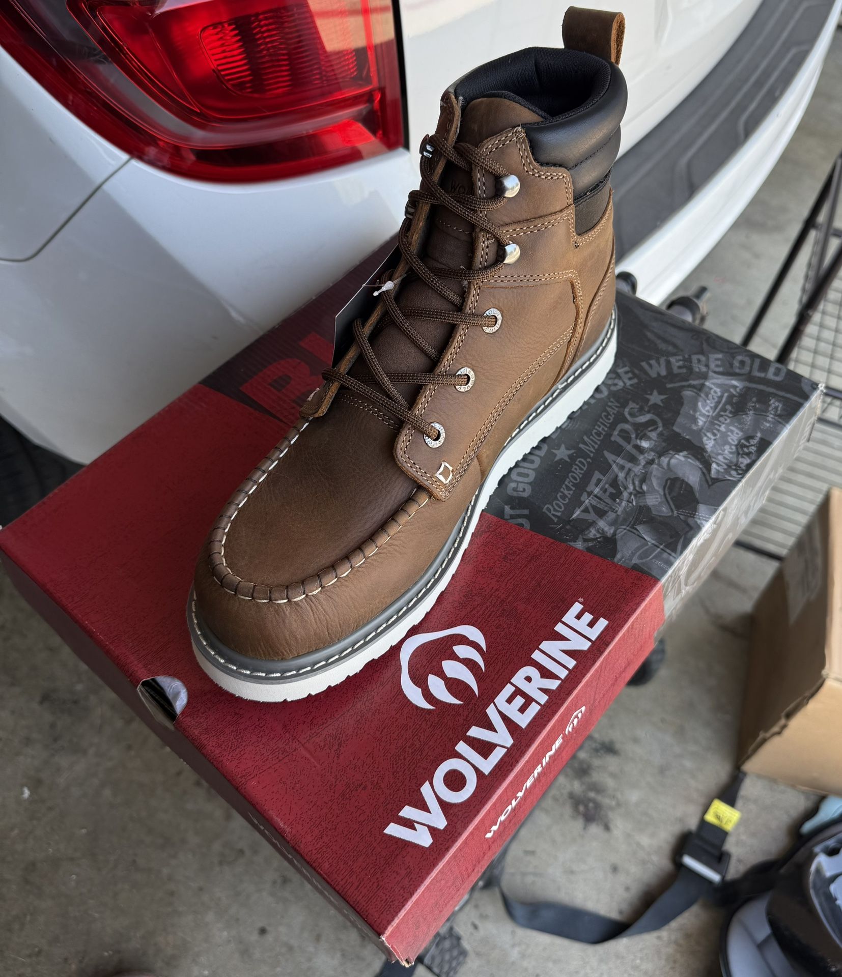 WOLVERINE MEN'S TRADE WEDGE 6" MOC-TOE WORK BOOT SOFT TOE