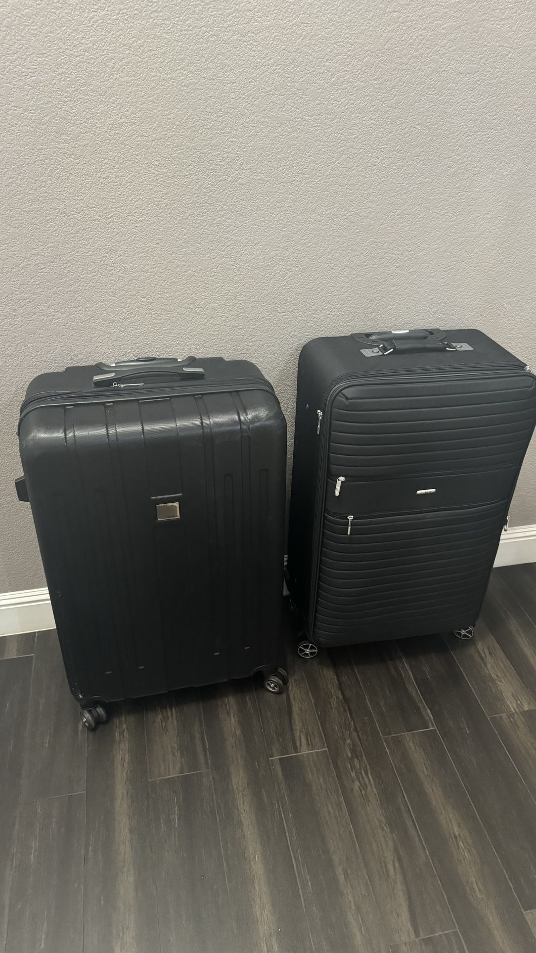 2 Larges Travel Check in Luggage’s Retail Value $199 + Tax Approximately 29x19x10