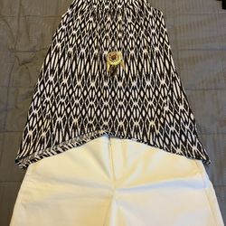 B-Design women’s tank top blouse with Necklace