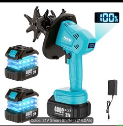 21V Cordless Tiller Cultivator with LCD Display, Short Handle Handheld Garden Tiller, Tillers for Gardening, Multi-Purpose Rototiller for Home Yard Ra