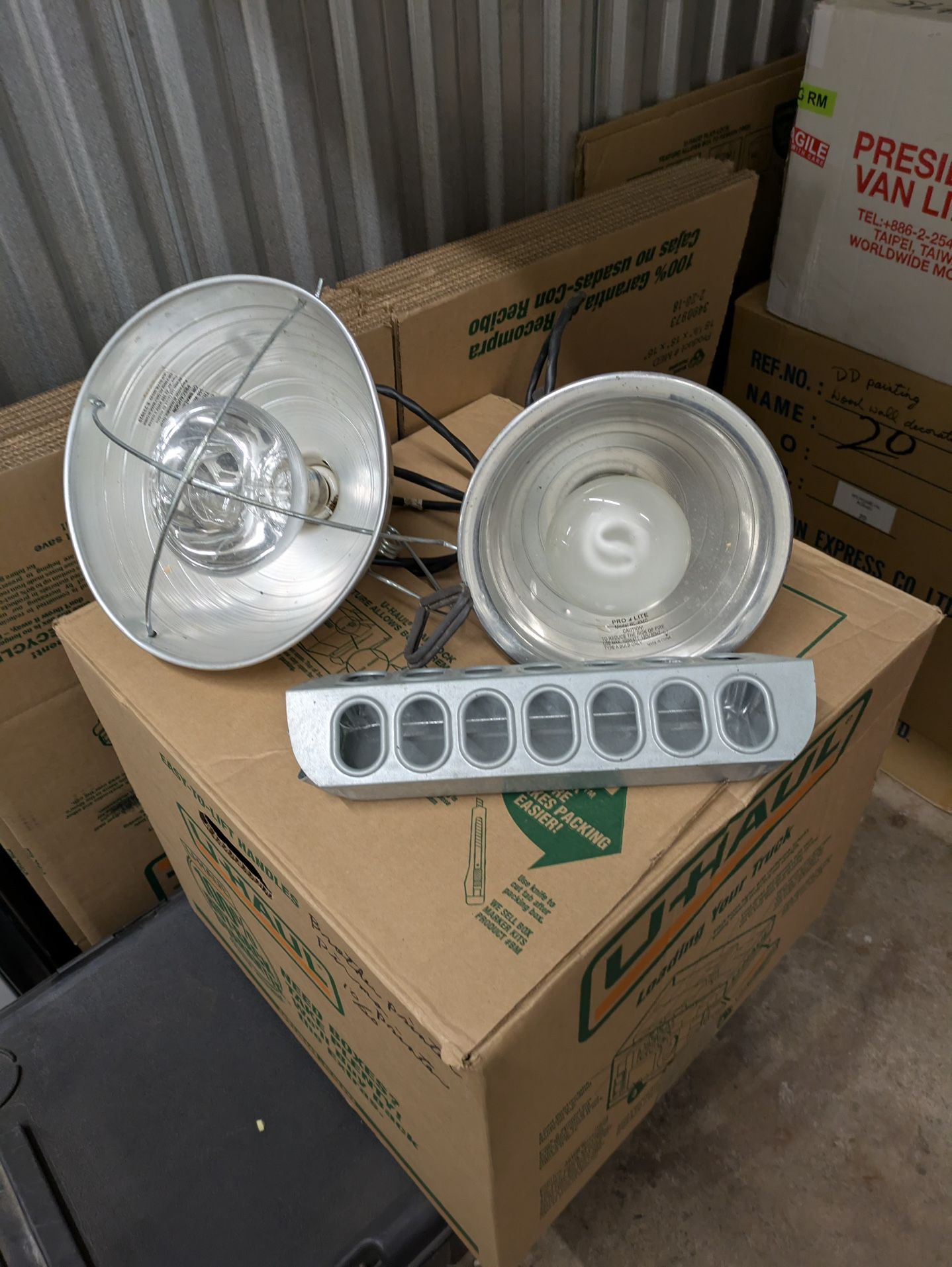 Heat Lamps And Chicken Feeder