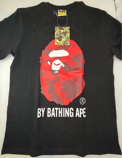 Authentic BAPE Red Camo Big Ape Head Tee Black Size Small 100% Authentic