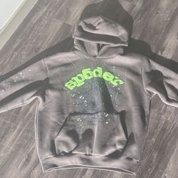 Sp5der Hoodie Slat grey Size Medium