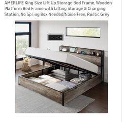 King Hydraulic Lift Bed Frame
