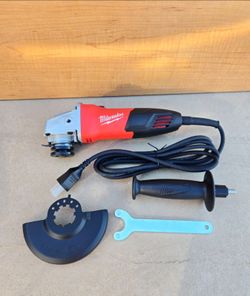 Milwaukee corded Angel Grinder with Lock on Sliding Switch