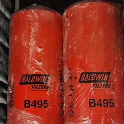 2 Baldwin Oil Filters B495 And Fuel Filter BF7766