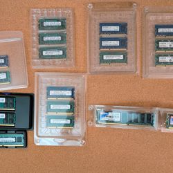 Lot of RAM from DDR1 through DDR3 laptop and desktop