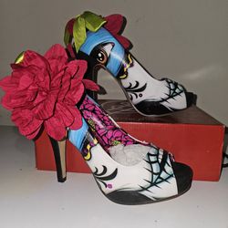(NBW) LadyKiller Sz8 Heels Cinco De Mayo Platform Floral