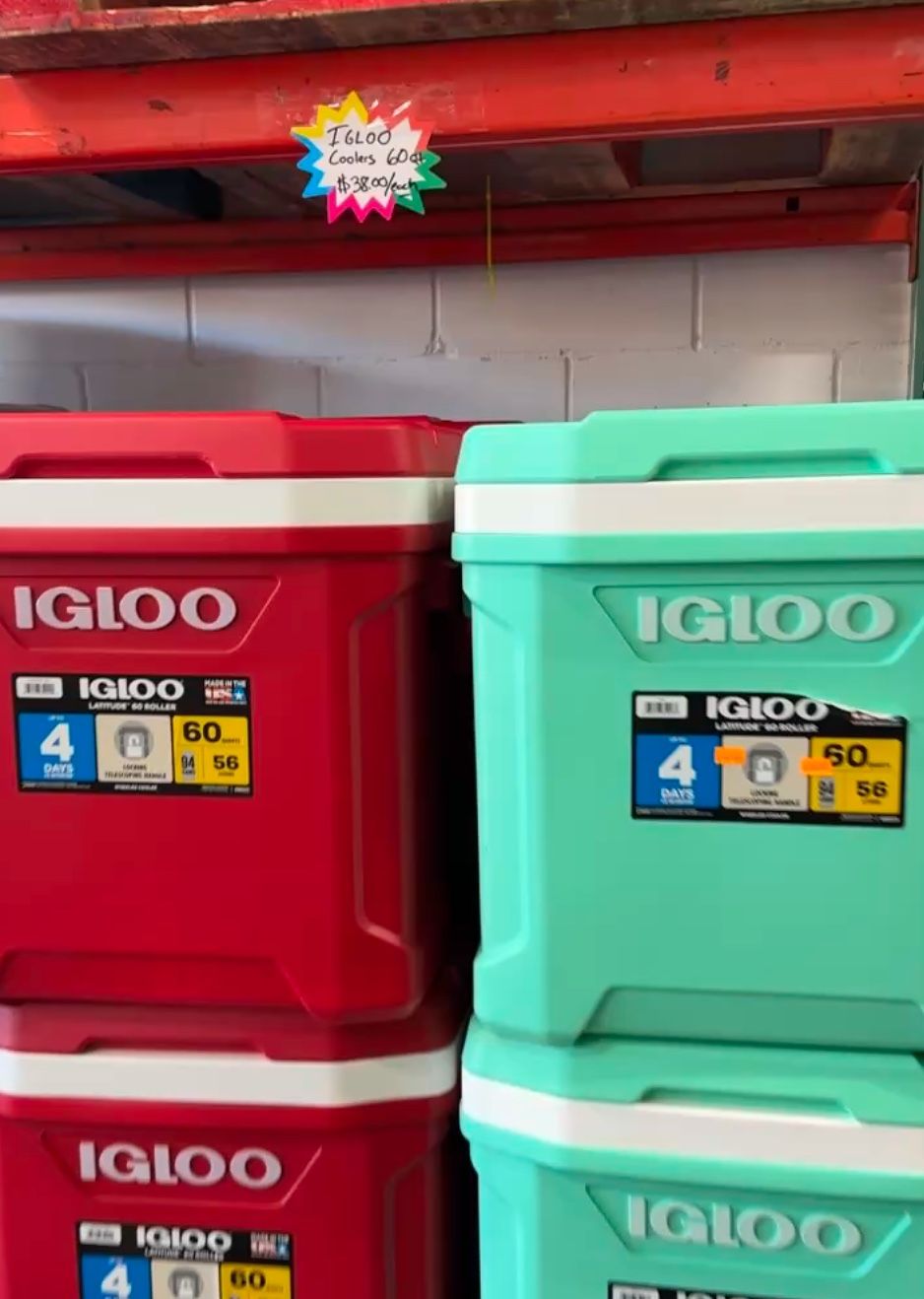 Igloo coolers, titan Coolers, Backpack Coolers