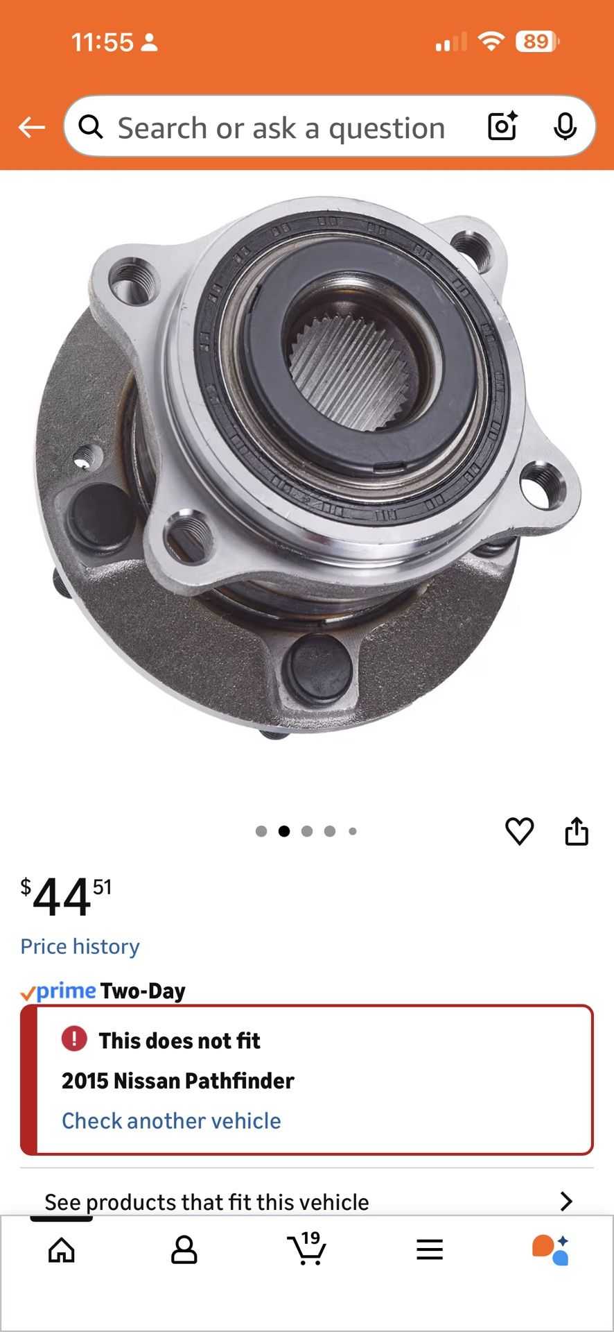 Front Wheel Hub and Bearing Assembly Compatible With Hyu-ndai 2015-2019 Sonata,16-21 Tucson/K-ia 17-20 Cadenza Optima Sportage # HA5900-C1000