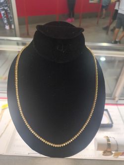 10ksolid gold diamond necklace around it 26.9 grams 26 Long layaway available 10% Dwon if you interested please make sure you ask for Maribel thank yo