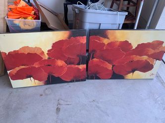 Two flower paintings