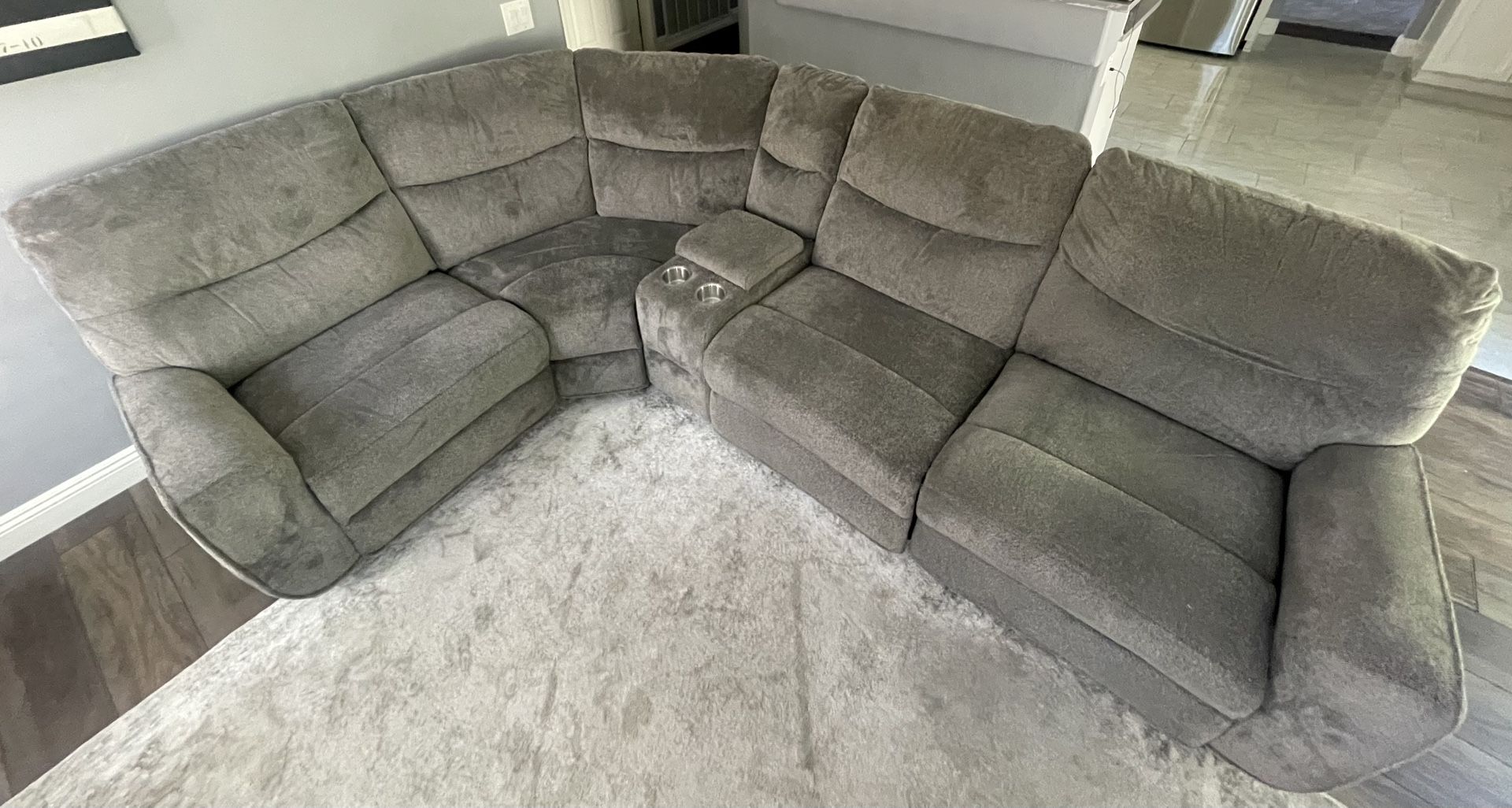 Section Couch With 3 Recliners