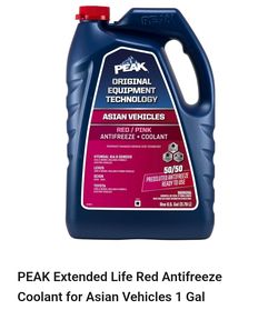 PEAK Extended Life Red Antifreeze Coolant for Asian Vehicles 1 Gal