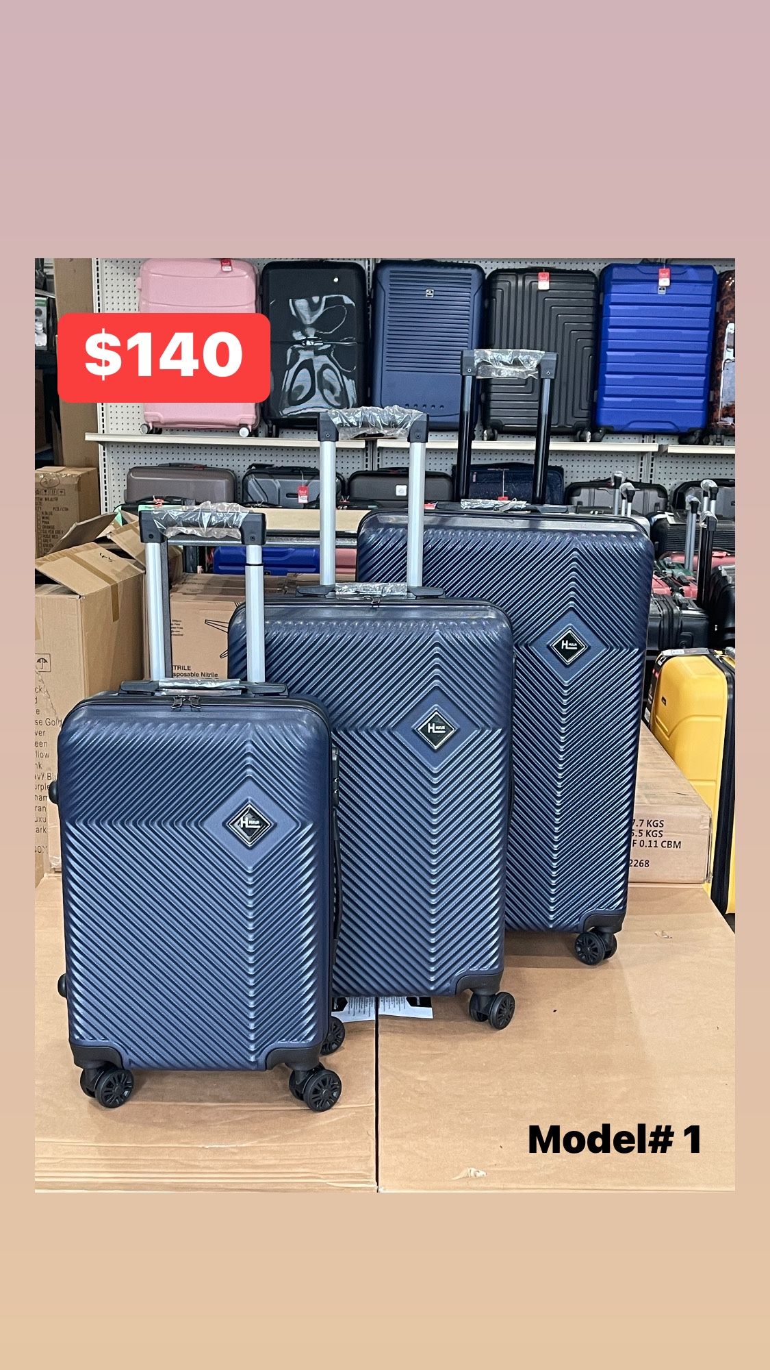 New 3 Piece Hardside Luggage Set