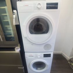 Bosch's  washer and dryer electric dryer 220 volt great condition warranty ready to deliver $970..warranty  24 inches  ventless..