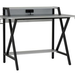Studio Designs Challenger 53" Metal Computer Desk Silver/Black 51256 