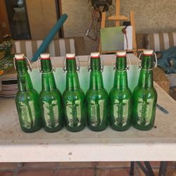 6 Grolsch Green  glass reusable bottles Scottsdale Rd and Sweetwater