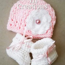 Crochet BABY Beanies And  Booties