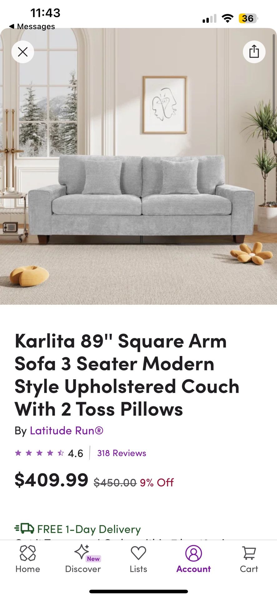 Like New Modern Sofa