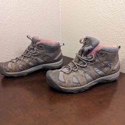 Keen 52002 Mid Hiking Trail Boots Brown Grey Pink Women's Size 10