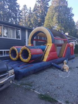 Large Inflatable Obstacle Course with Blowers