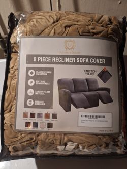 8 Piece Recliner Sofa COVER in SAND Color + Matching 6 Piece Recliner Sofa COVER in Color Sand