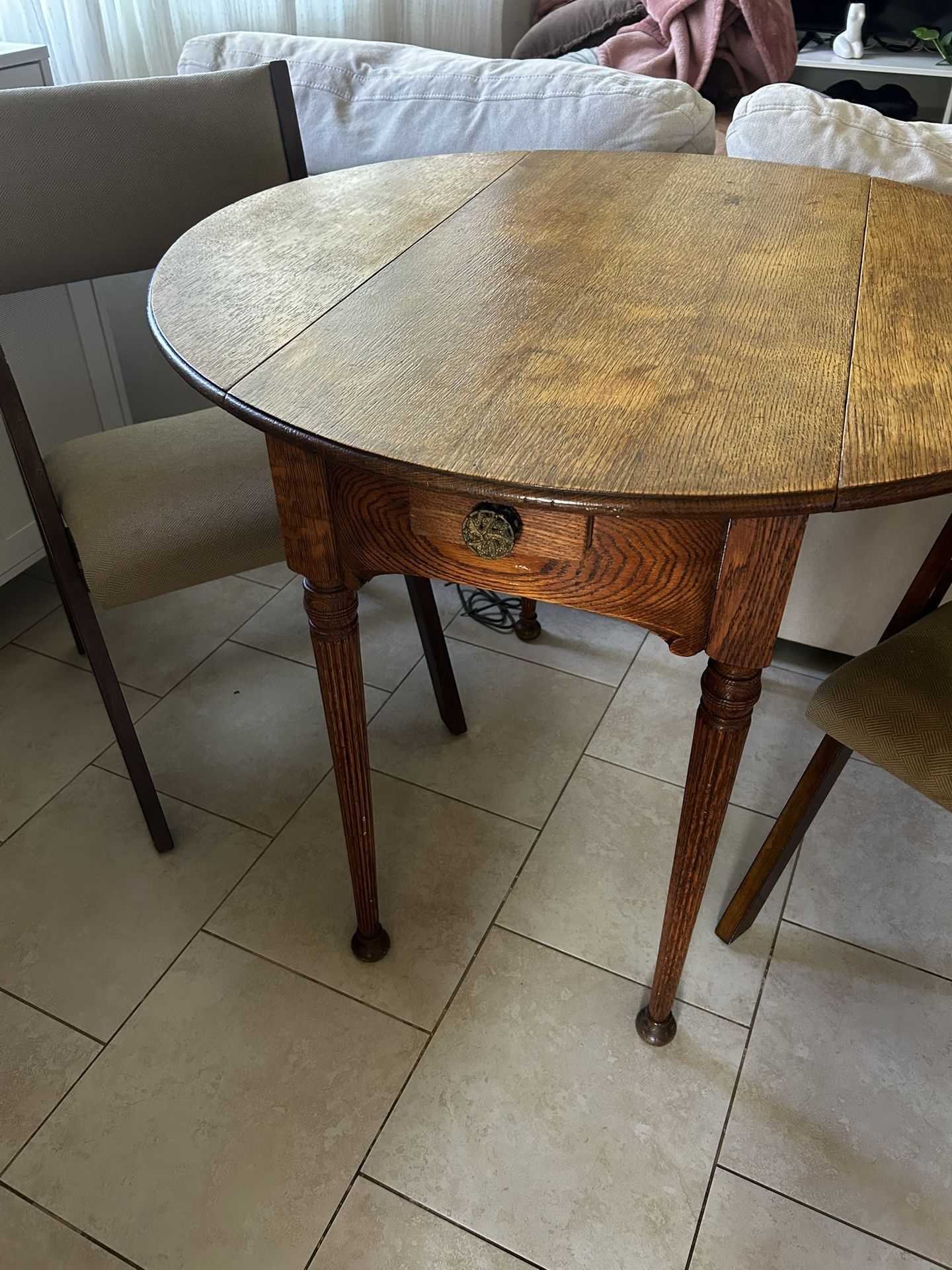 Antique Dining Table With 2 Chairs