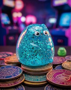 Squish-Eez Fat Cat Glitter Squishy Toy