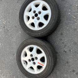 2 — 195/65r15 4x114.3 4x4.5 Stock Nissan Sentra 240sx Accord Wheels Rims Tires!
