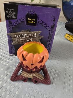 Rare NECA Nightmare Before Christmas Halloween Town Pumpkin King Votive Holdernr