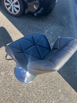 Black Faux Leather Swivel Bar Stool