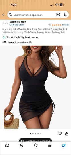 Blooming Jelly woman’s black one piece swim dress XXL