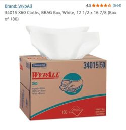 WYPALL 34015 X60 Cloths, White, 12 1/2 x 16 7/8 (Box of 180)