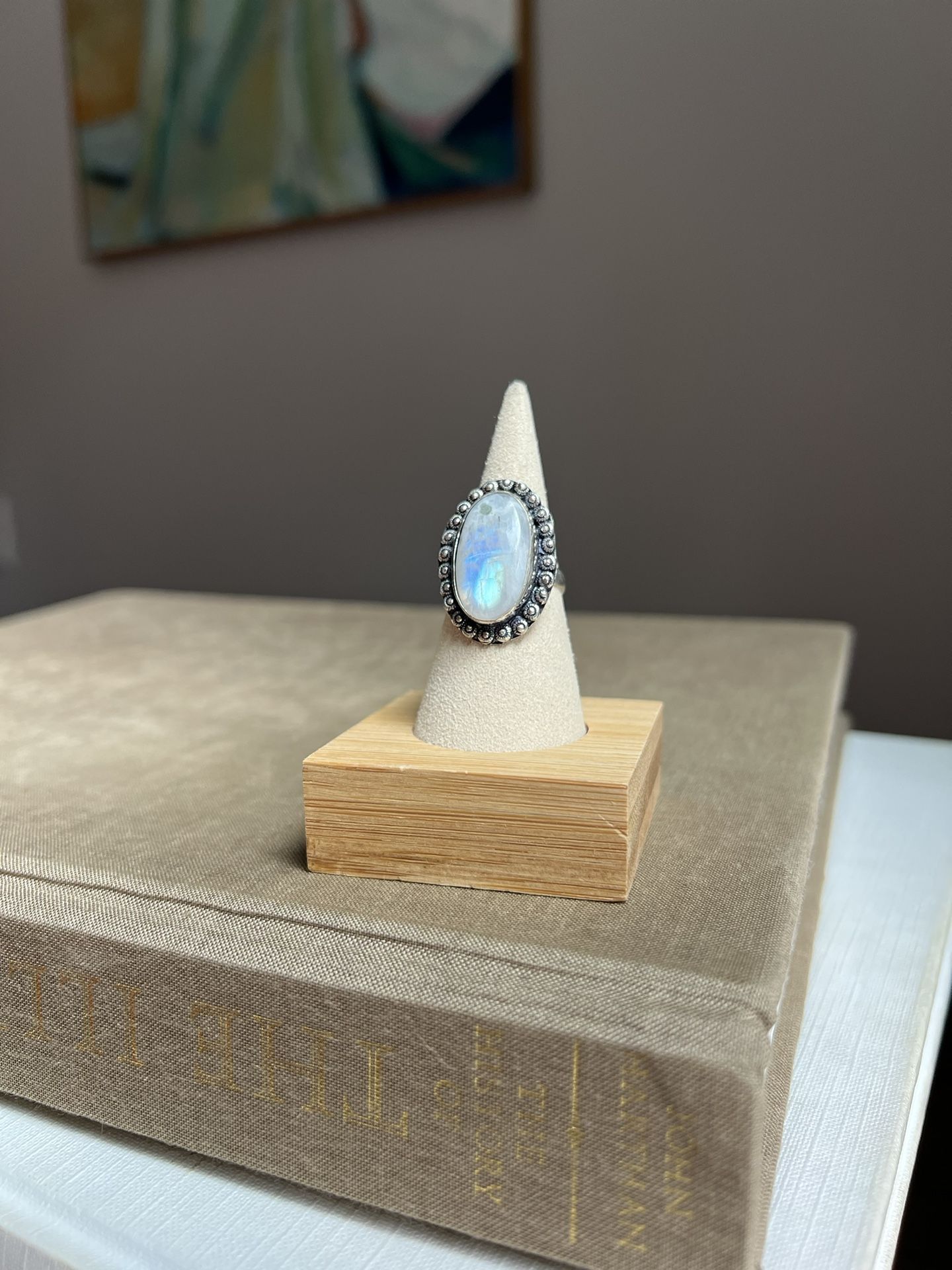 Adjustable MoonStone Gemstone Ring ( firm on price )