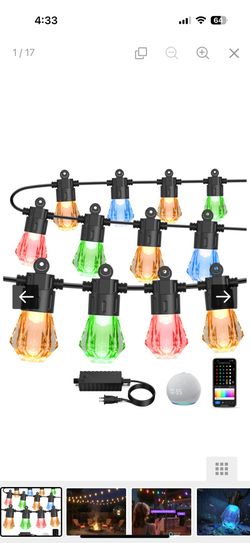 XMCOSY Dimmable Acrylic Bulbs Smart String Lights RGBCW Color Changing