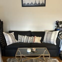 Dark Gray Blue Pull Out Couch
