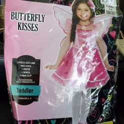 Butterflies Kisses Toddler Girls Halloween Costume Size 2-3