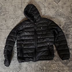 POLO RALPH LAUREN Men's BLACK Lightweight Packable Down Jacket Size Medium 