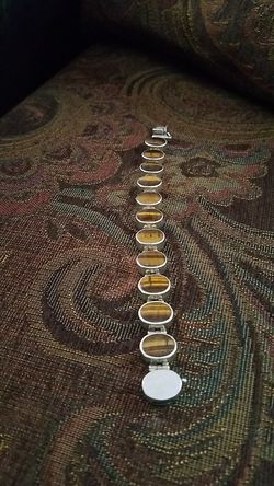 950 sterling silver tiger eye bracelet