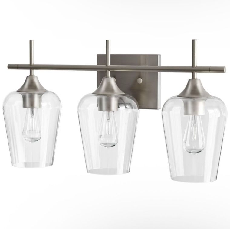 3 Light Bathroom Light Fixture Over Mirror