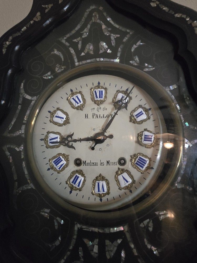Antique 19th Century Porcelain And Mosaic Clock