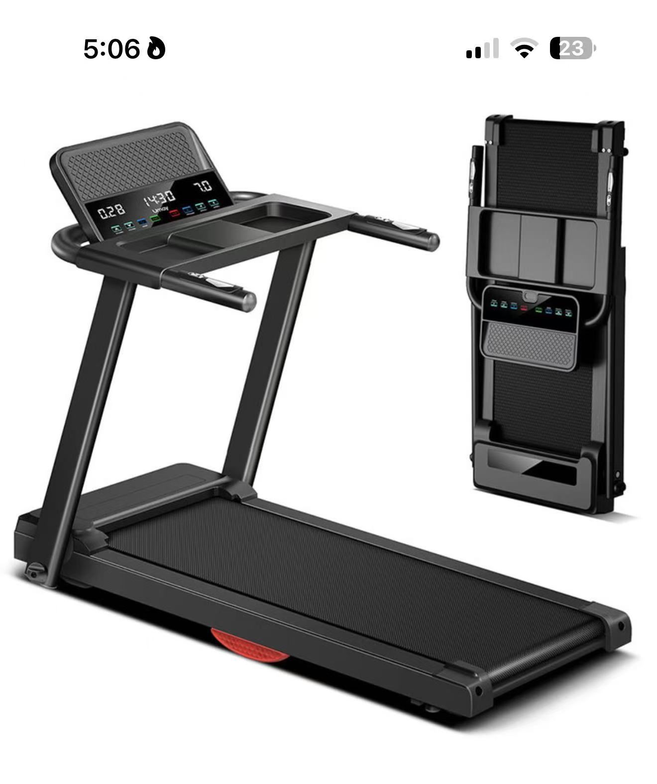 Treadmills for Home, 15% Incline Treadmill, Folding Treadmill Filpped Screen and Heart Rate Sensor $150 