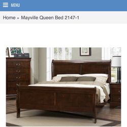 Queen Bed Cherry 2147