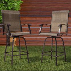 4 Swivel Patio Bar Stool Chairs