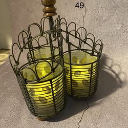 Recycled Candle Setup/Holder. Glass Candle Holders Are Hand Made/carved From Crate & Barrel.