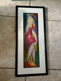 Framed Abstract Female Figure Art Print